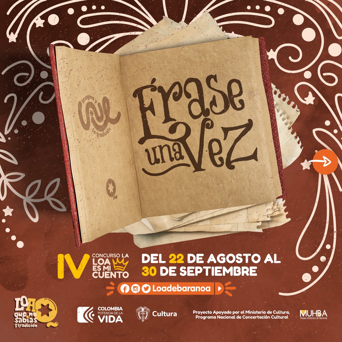 loadebaranoa's tweet photo. 🐪🌴¡Damos inicio a la IV edición del concurso de cuentos "La Loa es mi cuento"!⭐️🖋️ Las inscripciones están abiertas hasta el 30 de septiembre. Regístrate en el enlace: https://t.co/Xlwufyrfai 🏛️✨Proyecto apoyado por el @mincultura, Programa Nacional de Concertación Cultural⭐️ https://t.co/UQzxXNtqng