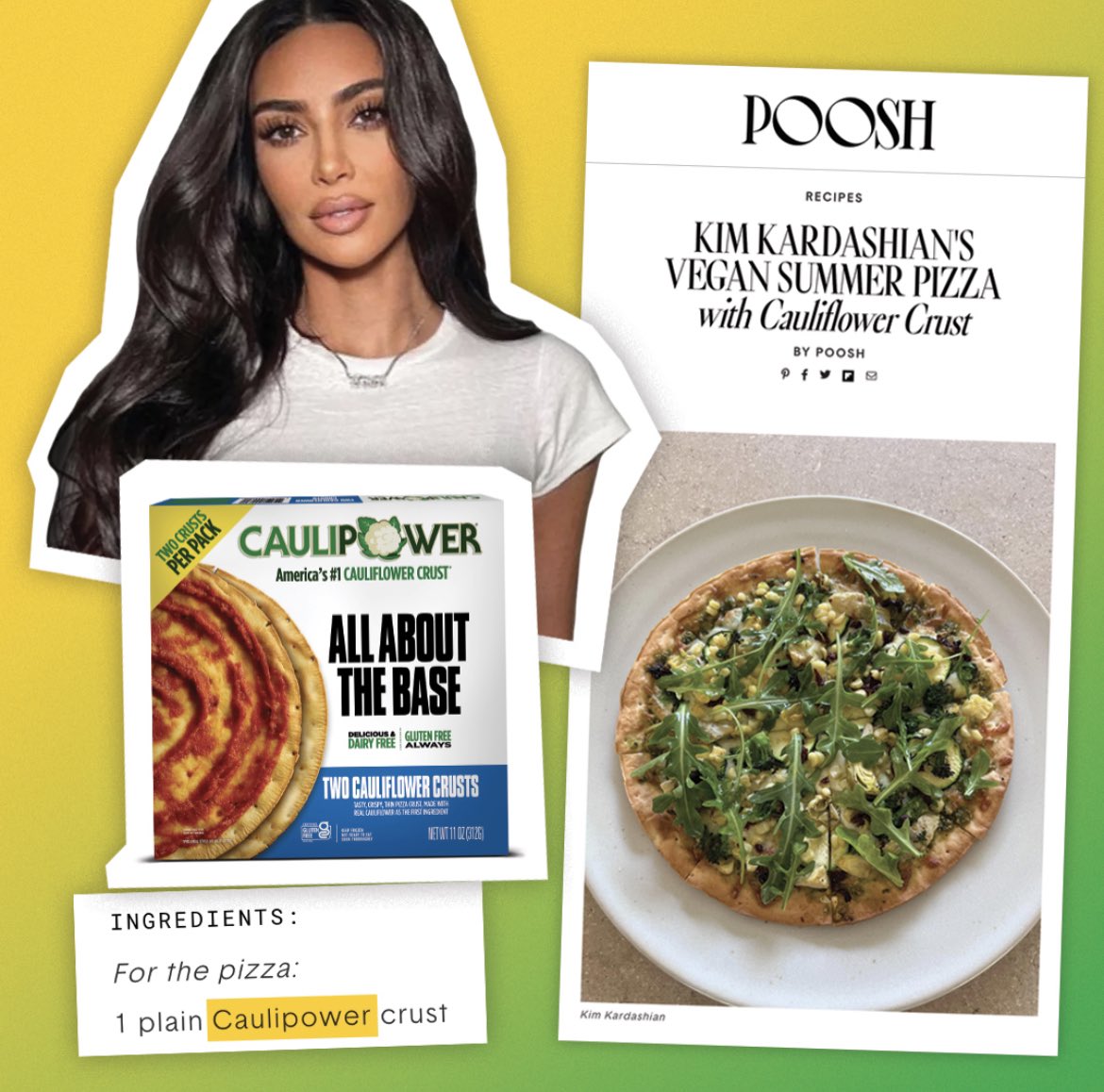 DON'T MIND US WE'LL JUST BE OVER HERE FREAKING OUT 😍 In case you weren’t keeping up, <a href="/kimkardashian/">Kim Kardashian</a>’s go-to summer pizza is on....CAULIPOWER Plain Crust!!!
BRB going to make her recipe