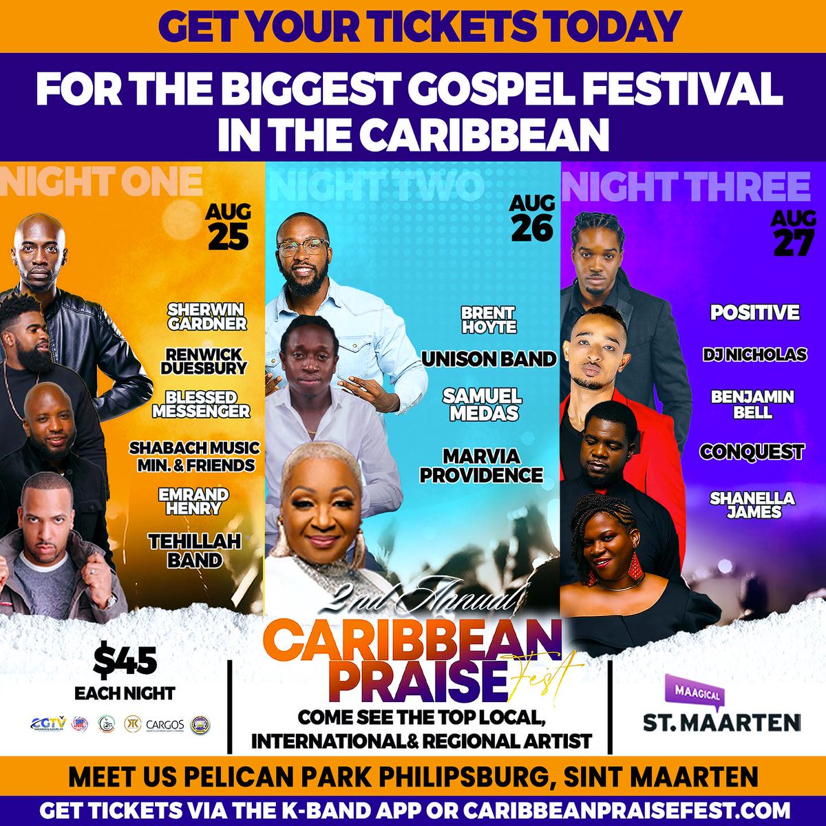 Mr. Jason Brereton (@mrjasonbrereton) on Twitter photo The countdown is on
Sint Maarten get ready for the 2nd Annual Caribbean Praise Fest:
<a href="/sherwingardner/">Sherwin Gardner</a> <a href="/SamuelMedas/">Samuel Medas</a> <a href="/Positivetnt/">Positive</a> <a href="/phyahgeneral/">Blessed Messenger</a> <a href="/Emrand/">Emrand Henry</a> <a href="/brenthoyte/">Brent Hoyte</a> <a href="/djnicholas2/">DJ Nicholas</a> The countdown is on
Sint Maarten get ready for the 2nd Annual Caribbean Praise Fest:
<a href="/sherwingardner/">Sherwin Gardner</a> <a href="/SamuelMedas/">Samuel Medas</a> <a href="/Positivetnt/">Positive</a> <a href="/phyahgeneral/">Blessed Messenger</a> <a href="/Emrand/">Emrand Henry</a> <a href="/brenthoyte/">Brent Hoyte</a> <a href="/djnicholas2/">DJ Nicholas</a>