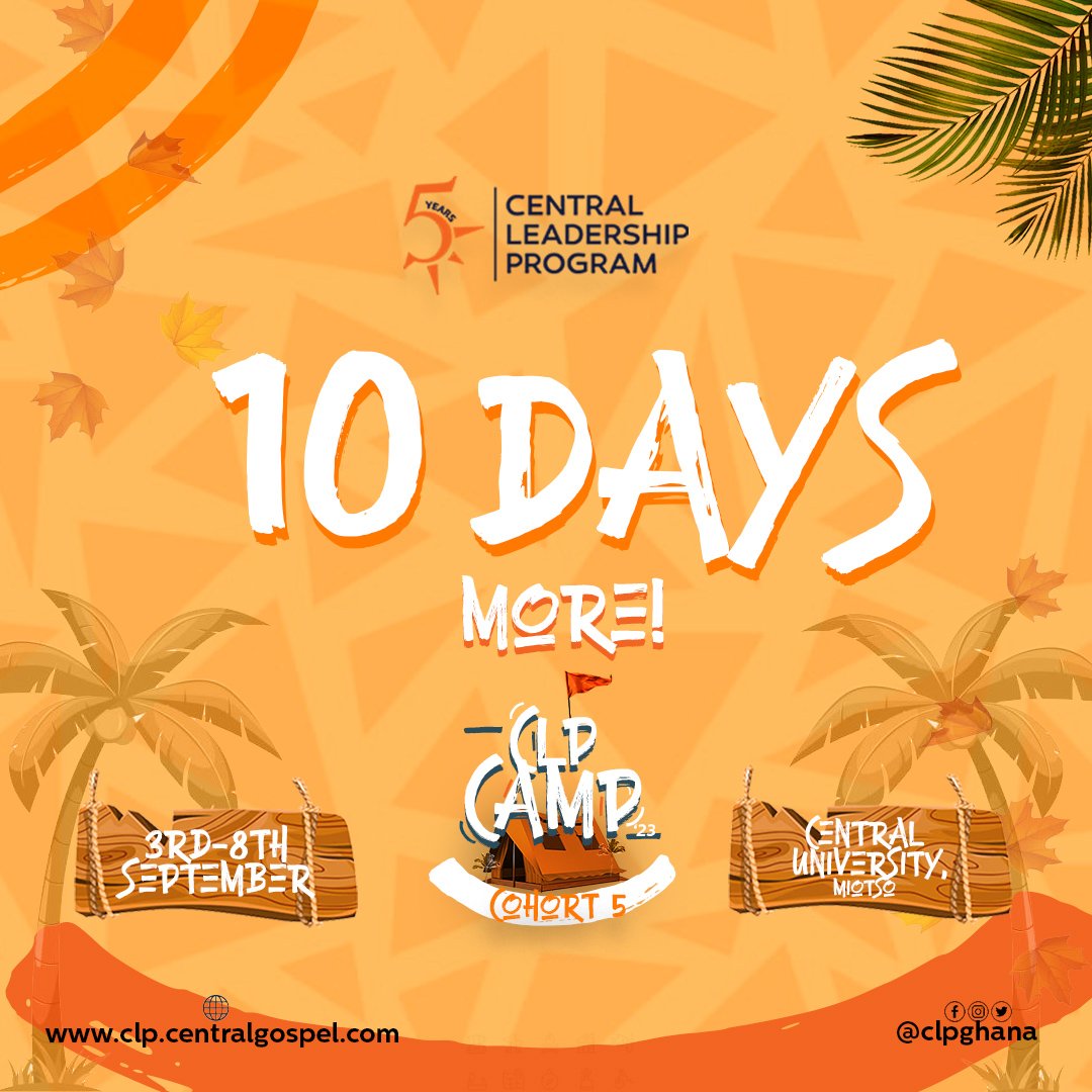 clpghana's tweet image. 10 more days to go! Tell us how your preparation journey is going?🧡🎊

#clpcam23 #10days #clpat5 #markthecalendar