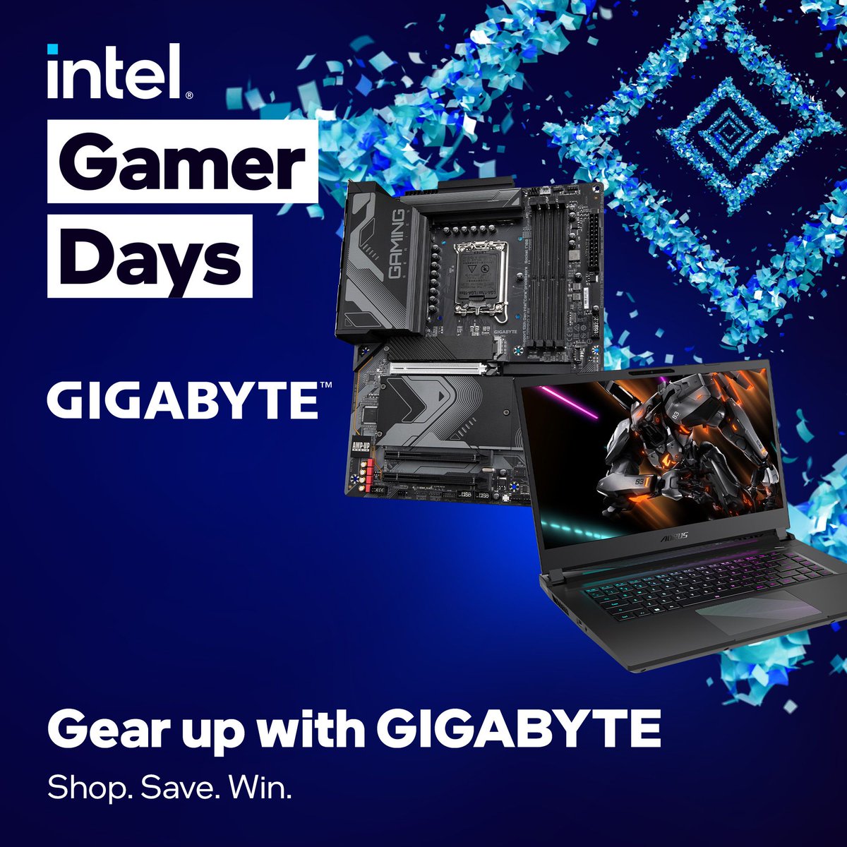 AorusOfficial's tweet photo. Gear up with GIGABYTE/AORUS for @IntelGaming Gamer Days 2023! Shop. Save. Win! 💙🧡

🎁 See our deals and our giveaway at the 🔗! https://t.co/DYZquzviLR

#AORUS #GIGABYTE #intel #IGD #IntelGamerDays https://t.co/ZCdEZZuh7j