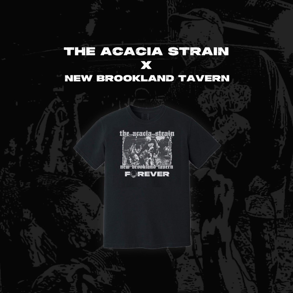 NewBrookland's tweet photo. THE ACACIA STRAIN x NBT SHIRT PREORDER
AVAILABLE NOW TIL 8/30

Link in tweet below.

Shirt by Caleb Good
OG photo by James Byrnes https://t.co/09OT871Jaf