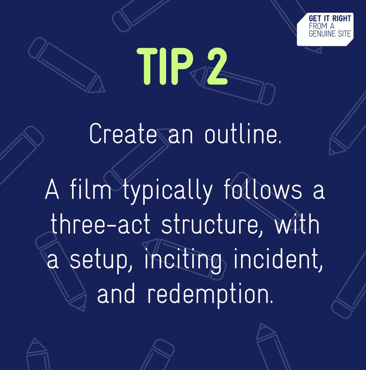 GetItRight's tweet photo. ✨ Top Tip Thursday ✨

From drafting your logline to format and editing,  we're sharing all of our secrets for writing a screenplay!

#getitright #SupportMyCreativity https://t.co/xShXyjdoqp