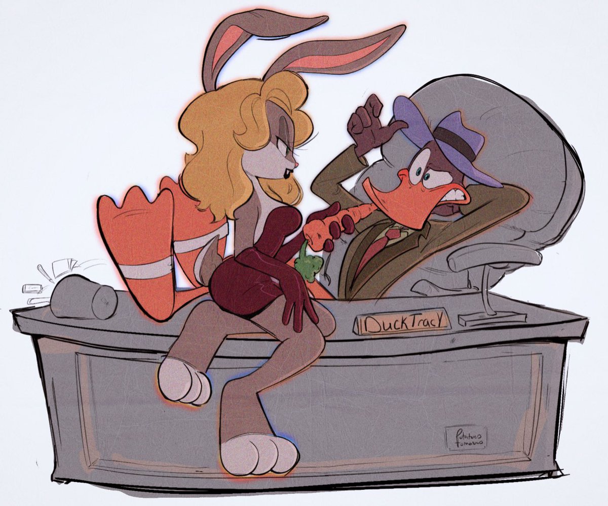 PotatoesTomatos's tweet photo. a baffy commission for @sapphyreblayze . I had fun with this one! A BiA Marylin Bugs and Duck Twacy?? sign me up! https://t.co/mRiHTr2Hv2