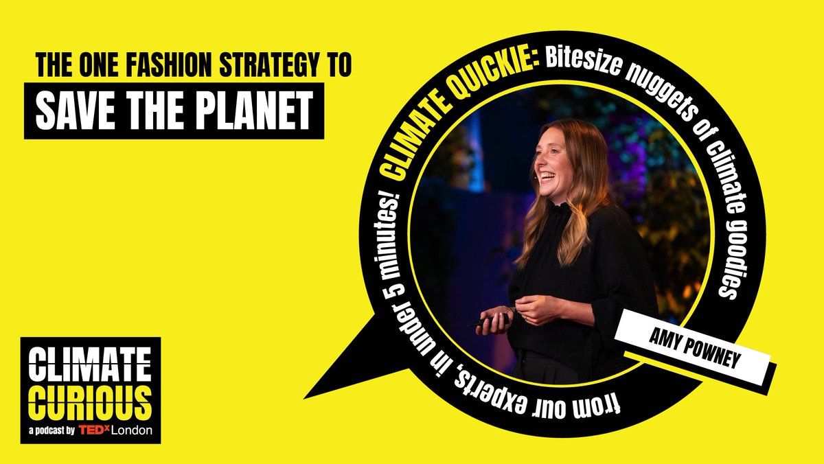 Whether you shop at Primark or Prada, fashion designer #AmyPowney #MotherOfPearl x.com/fashreimagined shares the one key fashion strategy you can apply now to make a positive impact.

🌎🤔🎧Latest #ClimateCuriousPod now live: tedxlondon.com/podcasts/clima…

Recorded @TEDCountdown