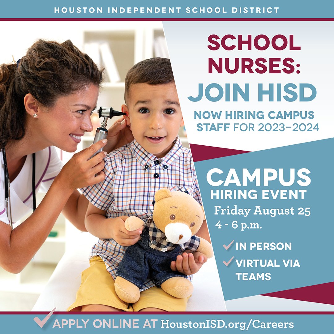 HoustonISD's tweet photo. Don't miss our hiring event on Friday, August 25th! Swipe to discover our current needs. Let's create brighter tomorrows together! See you there 😉 
Register here --> https://t.co/Y6OWVpoVhx

🗓️ 8/25/23
🕛 4pm - 6pm
📍 Hattie Mae White Center &amp; via MS Teams
✅ Bring your resume https://t.co/7zyP5xqPkl