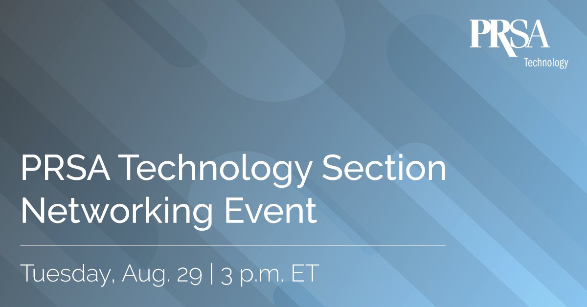 PRSA's tweet image. 🗓️ Save the Date: Aug 29, 3 PM ET! 🌐 Engage with the PRSA Technology Section during our Member Chat. Connect with tech communicators, seek advice, and share insights in this informal virtual gathering. Register now! bit.ly/3YOLm1N 🚀 #TechChat #PRSALearning