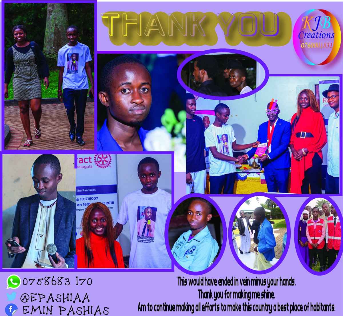 KANKWATISEJB's tweet image. The beauty is in the heart that I devoted to SERVING HUMANITY.
I really don't have ways through which I can thank you. Only to have you designed in my fore head THANK YOU #rotaryfamily.
@EPashiaa 
@interactkololo 
@rct_kabalagala 
@Rotaract_TV
