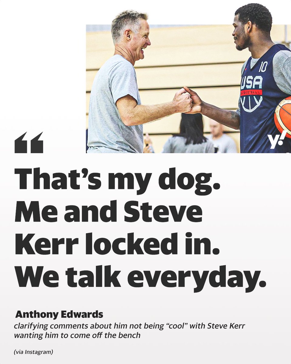 Anthony Edwards says he did not make comments to coach Steve Kerr