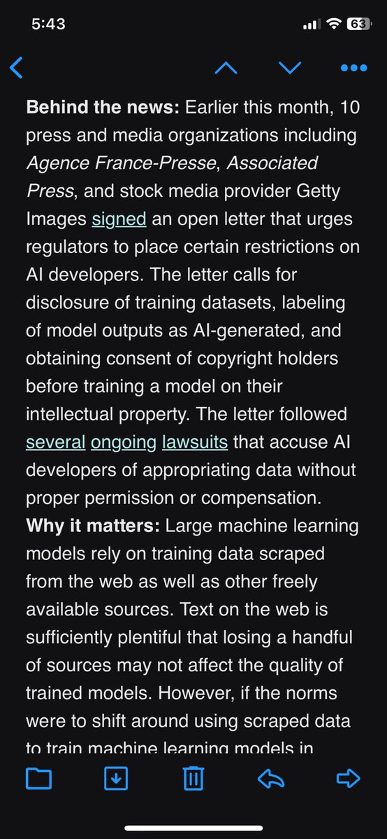 mellowdyyyy's tweet photo. this is just. such an ass opinion. those training data came from paid writers and actually belong to an organisation.

what makes these AI developers think they’re entitled to those data without paying for it? https://t.co/iNLW61q6lb