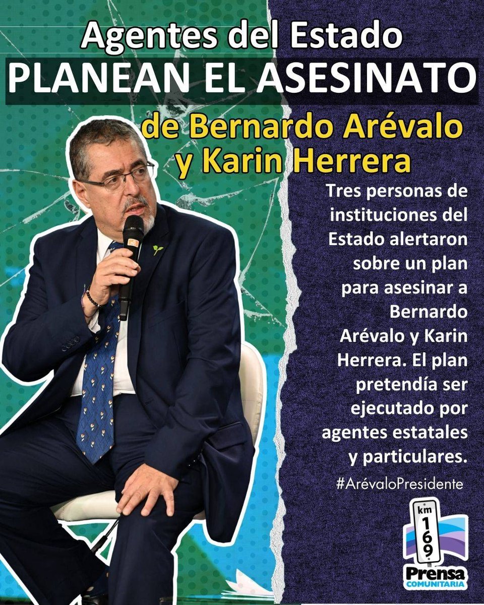 PrensaComunitar's tweet photo. #AHORA 🚨 Agentes del Estado planean el asesinato de Bernardo Arévalo y Karin Herrera

Conozca más detalles acá 👇 https://t.co/CohOUjBxu0