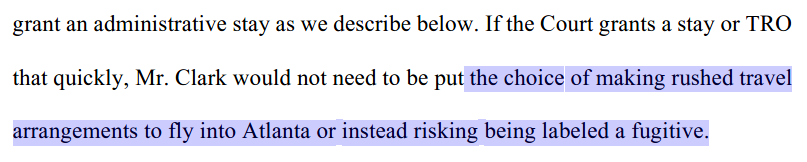 <a href="/kylegriffin1/">Kyle Griffin</a> Did Clark turn himself in yet? Or did he decide being a "fugitive" from justice was preferable to suffering the indignities of having to fly coach?🤣
