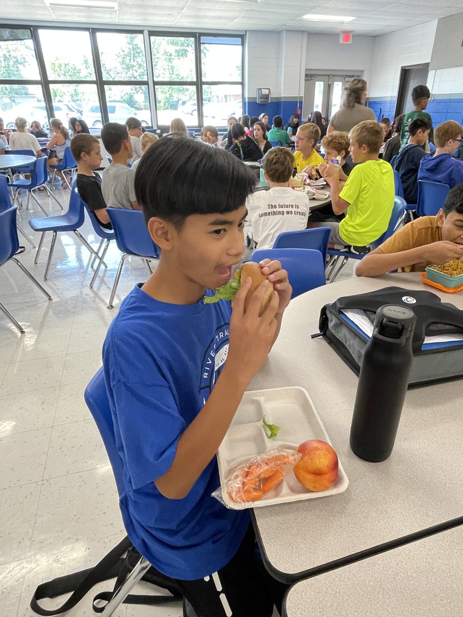This may seem like a regular turkey melt, but it was more than just a sandwich!  
The pesto mayo served at <a href="/RiverTrailsMS/">River Trails Middle School</a> had basil that grew in the school garden, and the turkey served at all buildings was cut on a slicer which was being used for the first time in 20 years!