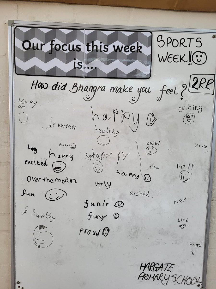 Hargate Primary School children telling us how they felt after our Bhangra dance fitness sessions!! Check out these wonderful word clouds from Year 2, 3 and 4!! 💕💕🥳🥳🥳