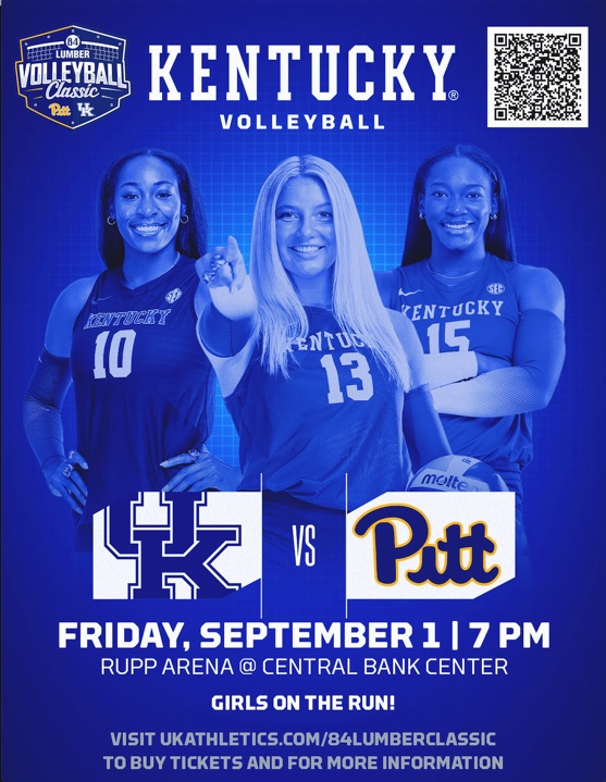 GOTRCentralKY's tweet photo. Tickets to the UK vs. Pitt volleyball game are only $4 for #GOTR night at the 84 Lumbar Volleyball Classic! Come support the Wildcats on September 1st at 7 PM, wear your GOTR shirt and tag us in your photos! https://t.co/6EojzUAxON