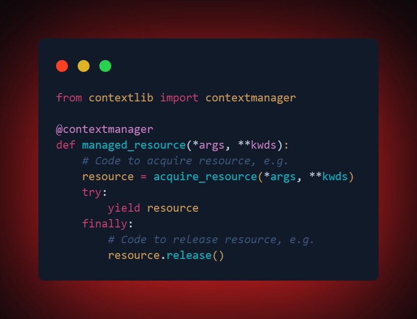 🐍contextlib in Python - Let's consider a real-life example involving a ...