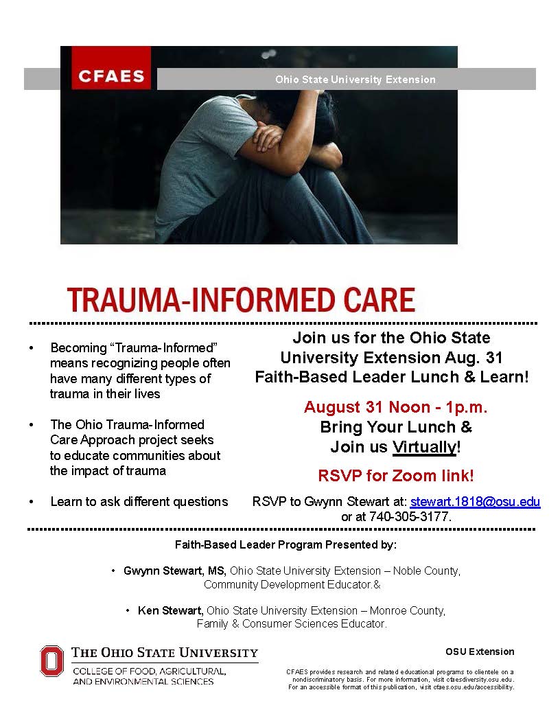 Still time to register for Trauma-informed care Lunch &amp; Learn  Aug. 31
noble.osu.edu/news/trauma-in…