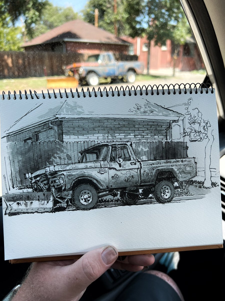 Temporarily unemployed plow pickup.