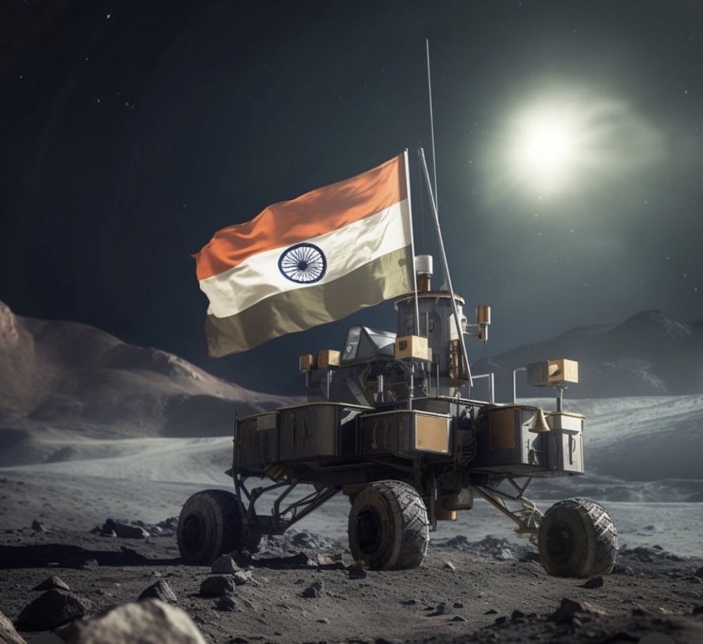 Hai Chand hamari mutthi men, Aa jao Chand se khelenge.. Koi door se Chand ko dekhega, Hum Chand pe shaan se khelenge.. #ISROChandrayaan3 #ISRO_OurPride #isrochandrayaan3mission #isroindia 🇮🇳🇮🇳🇮🇳❤️🙏🙏