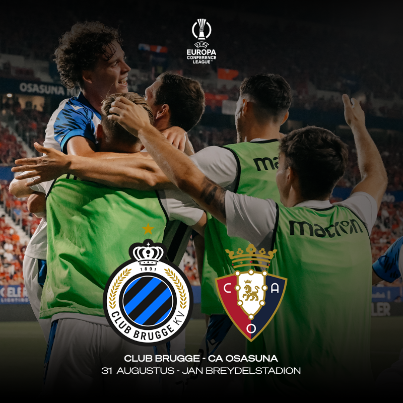 ClubBrugge's tweet photo. Next Thursday. All together. We need your support. 🔵⚫ #CLUOSA