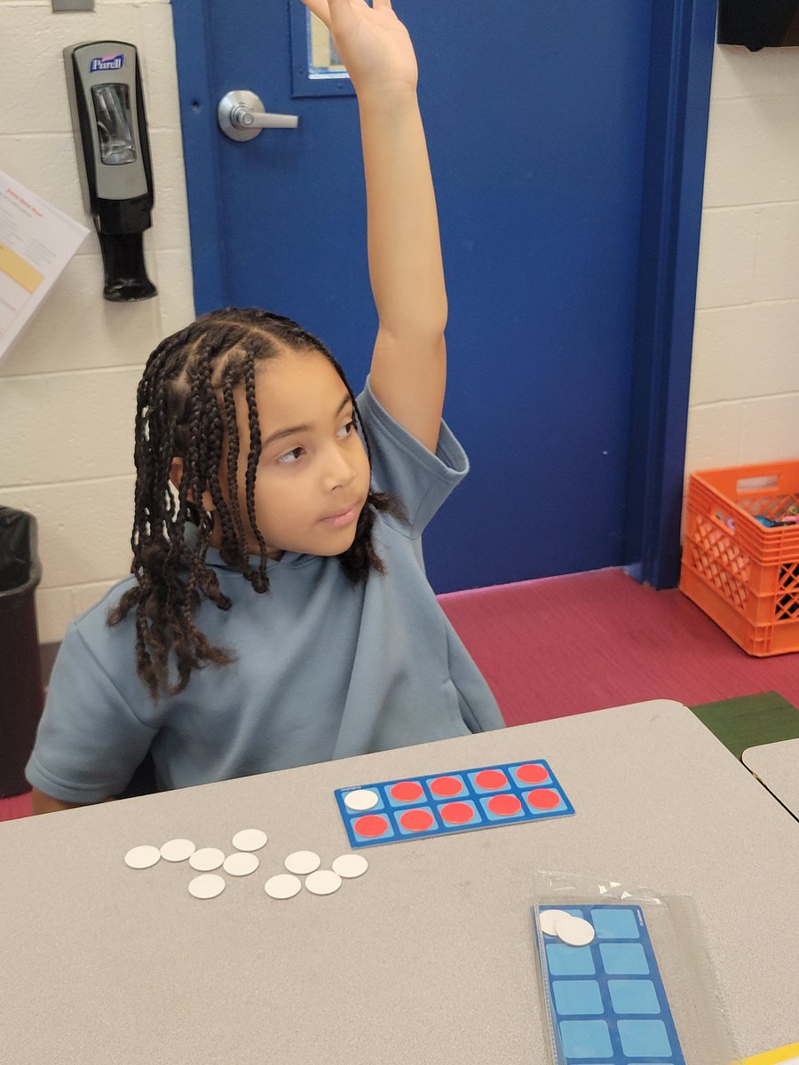 JohnAdamsElem's tweet image. Our second grade mathematicians in Ms. Morrow's class enjoy using tens frames and counters to develop conceptual understandings of addition equations with a missing addend. #BeEager #EagerEagles #manipulativesforMath @ACPSMath