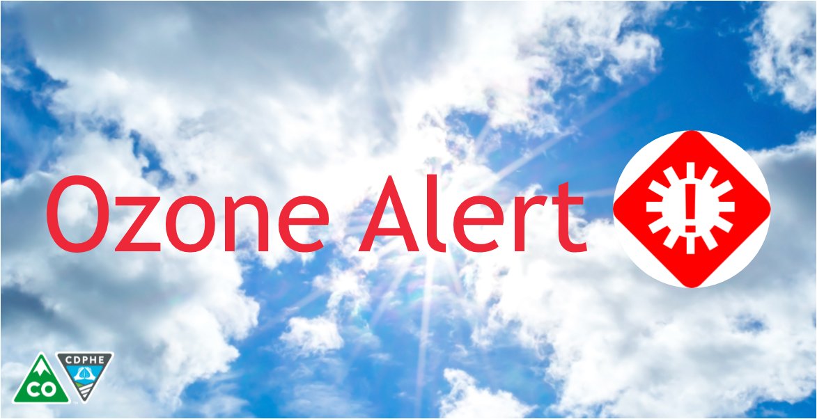 cdpheapcd's tweet image. Another day of elevated ozone for western parts of Denver/Boulder/foothills, before wet and cooler weather brings improved air quality on Friday. #SimpleSteps colorado.gov/airquality/adv…