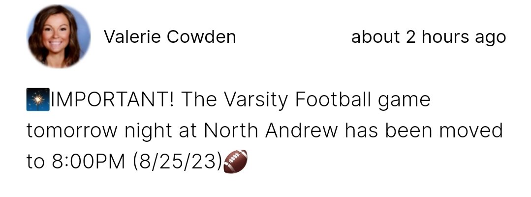 Mound City News (@moundcity_news) on Twitter photo Per the West Nodaway website, Nodaway Valley and North Andrew's week 1 game has been pushed back to 8 p.m.
<a href="/cliffnotes_pod/">Cliff Notes Podcast</a>
<a href="/KQ2SPORTS/">KQ2Sports</a> <a href="/MO8ManFootball/">MO 8-Man Football</a> Per the West Nodaway website, Nodaway Valley and North Andrew's week 1 game has been pushed back to 8 p.m.
<a href="/cliffnotes_pod/">Cliff Notes Podcast</a>
<a href="/KQ2SPORTS/">KQ2Sports</a> <a href="/MO8ManFootball/">MO 8-Man Football</a>