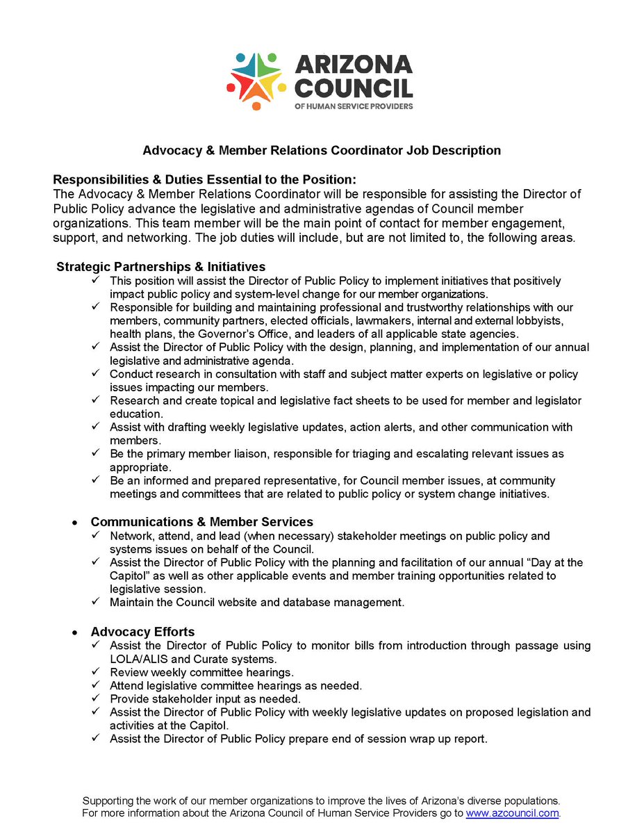 AZCouncilHSP's tweet photo. **JOB ALERT** We are looking to add a new member of our team! Please send your #resume and #coverletter to mcoldwell@azcouncil.com! #AZPolicy #PolicyJobs https://t.co/dEEpTIKyk9