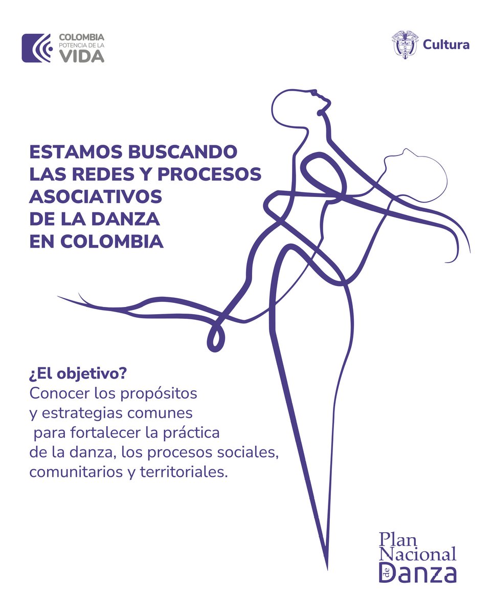 mincultura's tweet photo. ¡Atención!

Si eres parte de la comunidad de la danza, ayúdanos a diligenciar el formulario para la identificación y reconocimiento de redes y procesos asociativos en el sector. https://t.co/dJeNzGN5ra