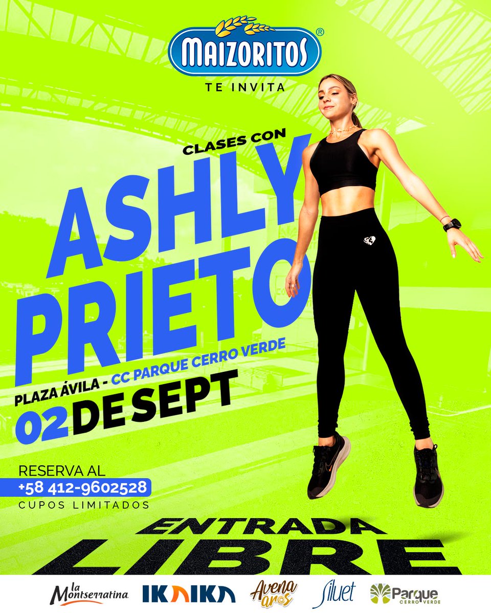 Fines de semana deportivos!

 Sábado 2 de septiembre tendremos una super clase de funcionales con ashly Prieto y totalmente gratis! Solo debes reservar tu cupo al número de WhatsApp y disfruta de una mañana de energía y sorpresas