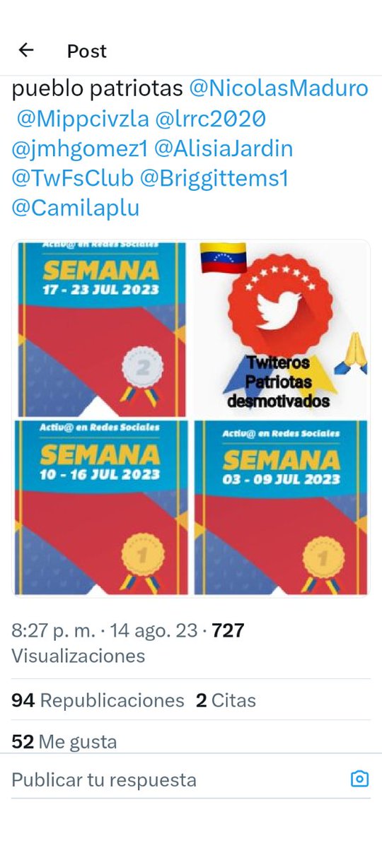 #VenezuelaEsPaz

Ya nadie es tuitero 😰