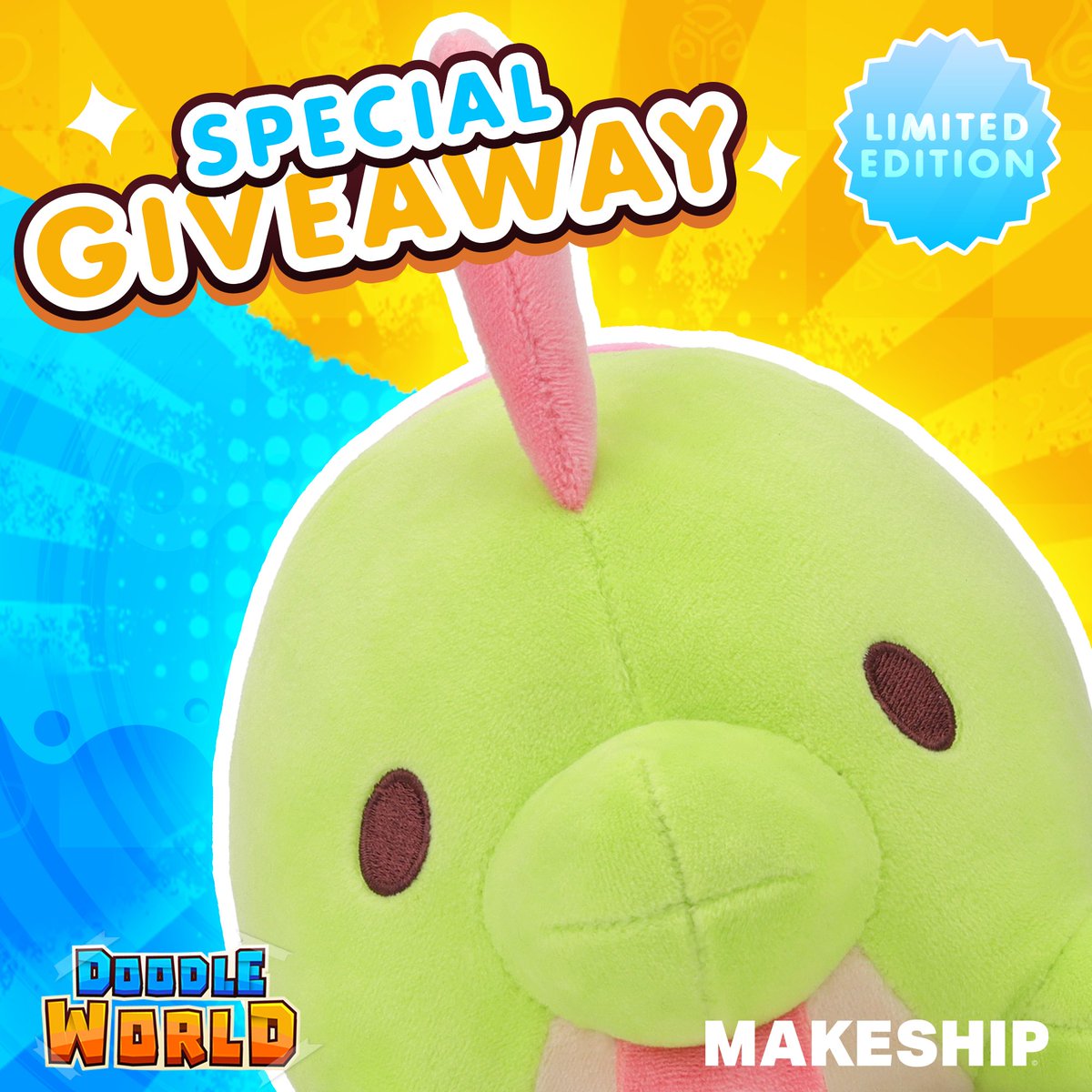 DoodleWorldRBLX's tweet photo. Did you miss the Plipo plushie drop from @Makeship?

Now's your chance, we're giving away A FREE PLIPO Plushie! 

How to enter👇
1. Follow @Makeship and @DoodleWorldRBLX 
2. Retweet this post!

Giveaway ends this Monday, 8/28
Good luck!
#DoodleWorld #Roblox https://t.co/Sr6aegfBye