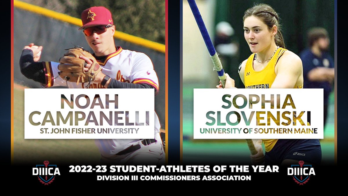 Two CSC @AcadAllAmerica 1st Team Academic All-Americans earn more honors today w/selection as the @NCAADIII @D3Commissioners Student-Athletes of the Year: @FisherAthletics @SJFbaseball @NoahCamp7 @usmhuskies track & field star Sophia Slovenski Congrats! bit.ly/3Pa3yiV