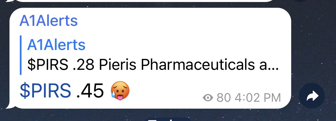 $PIRS .28 -> .52 🔥

t.me/A1AlertsBot