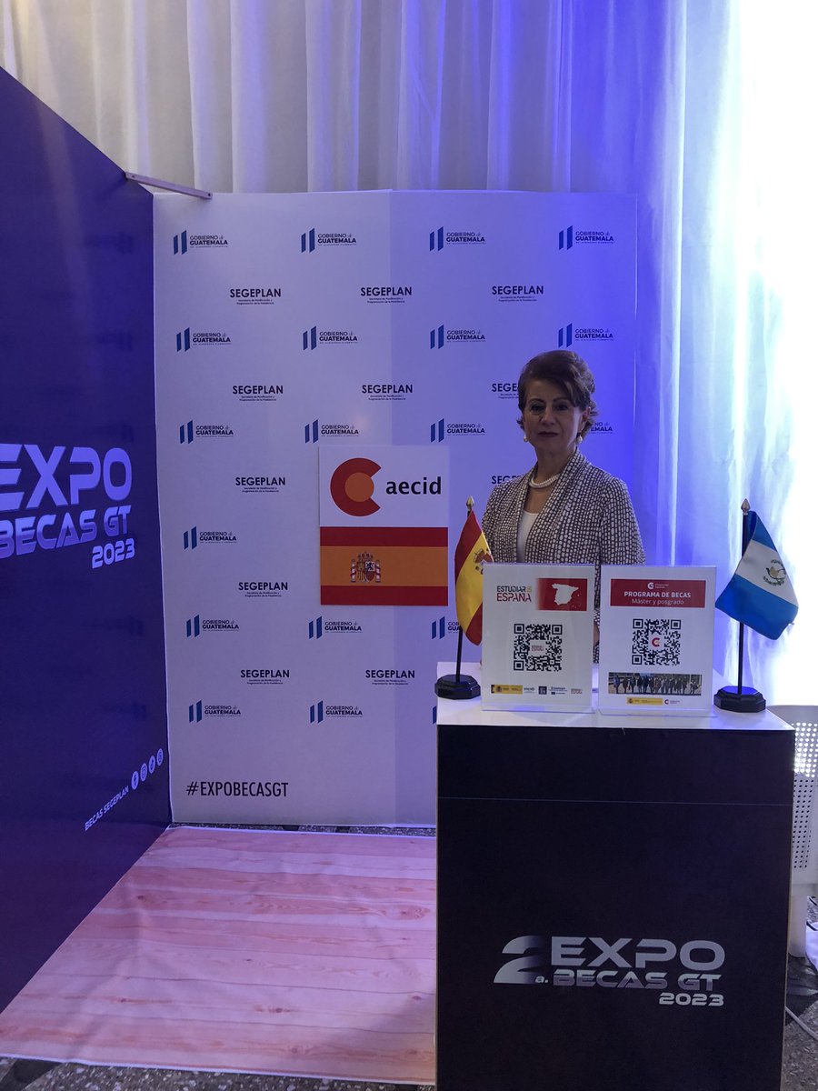 Aecid_Guatemala's tweet image. 📣La #CooperaciónEspañola en 🇬🇹 participa en la 2da. #ExpoBecas2023. 

🤝Agradecemos a @Segeplan el espacio para promover y fortalecer la internalización de la educación superior en España. 

👀Más info: 🔗 bit.ly/3siYYpC
#EstudiaEnEspaña 🇪🇸