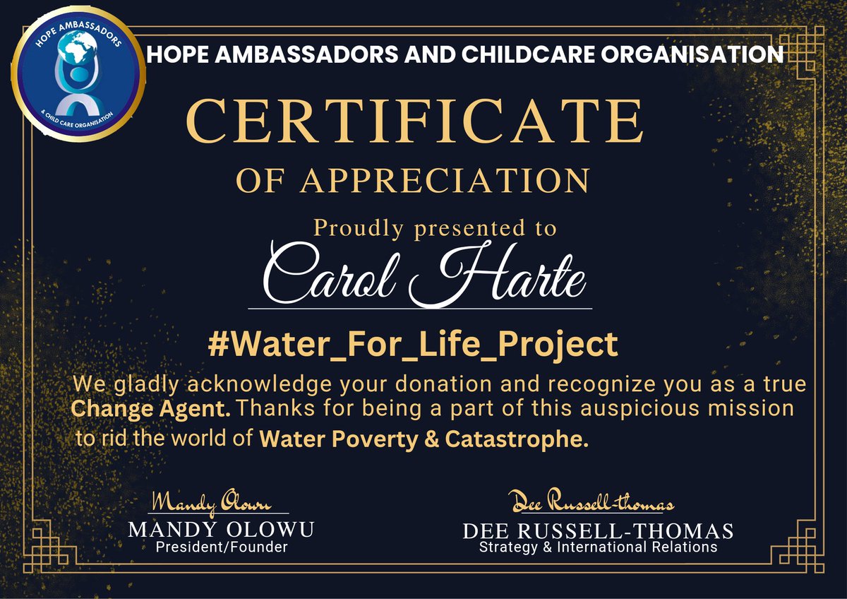 HopeAmbassador7's tweet photo. Thank you Carol Harte. https://t.co/hVVG93lslf