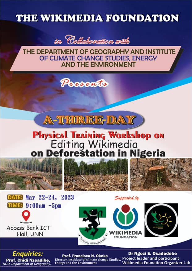 osadebe_1's tweet photo. Our Project, Deforestation in Nigeria" is four months today. Within these months, we've edited existing Wikipedia articles and introduced new ones.  We hope to use the remaining two months to improve on what we have done so far. Thank you so much for your constructive criticisms. https://t.co/RNqtjlENk2