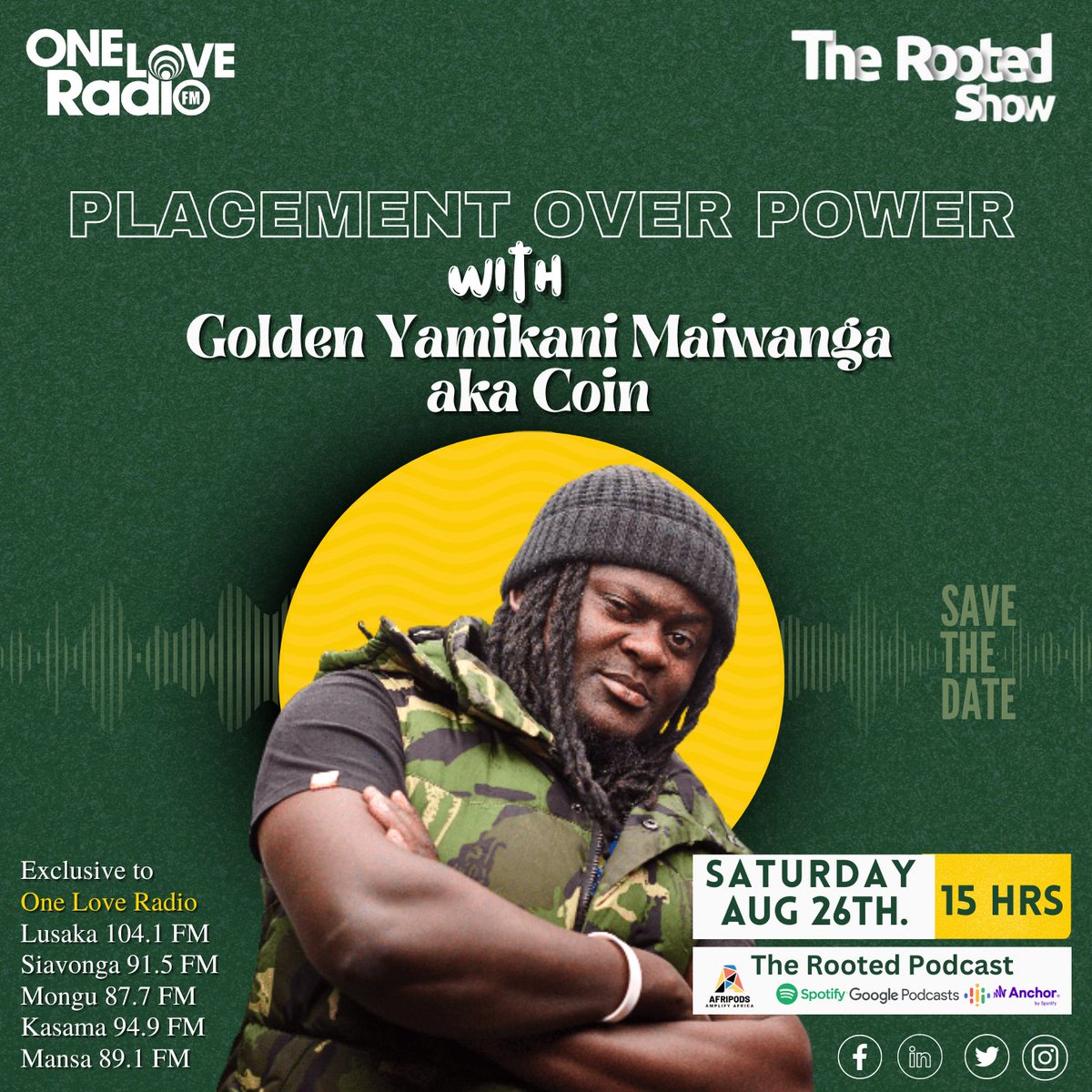 ShowRooted's tweet photo. @yamikanicoin ,  will be coming through! to talk more about his amazing  career, art, and vision!   

Tune in this Saturday, 26th August 2023, via https://t.co/gXpiSeSh44 at 15:00hrs (CAT) 📻

 Y`all dont want to miss this! https://t.co/xIdhCmh11L