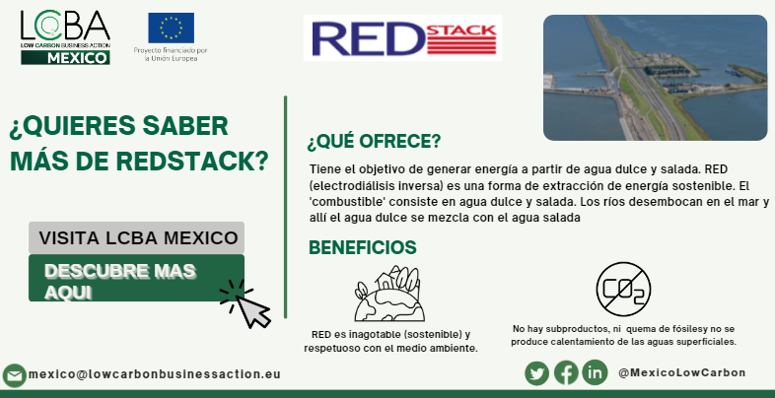 MexicoLowCarbon's tweet image. Conoce a #Redstack una de las empresas más sobresalientes dentro de nuestro programa LCBA y especializada en #energiasrenovables al generar energía a través del agua y sin la quema de combustibles.
