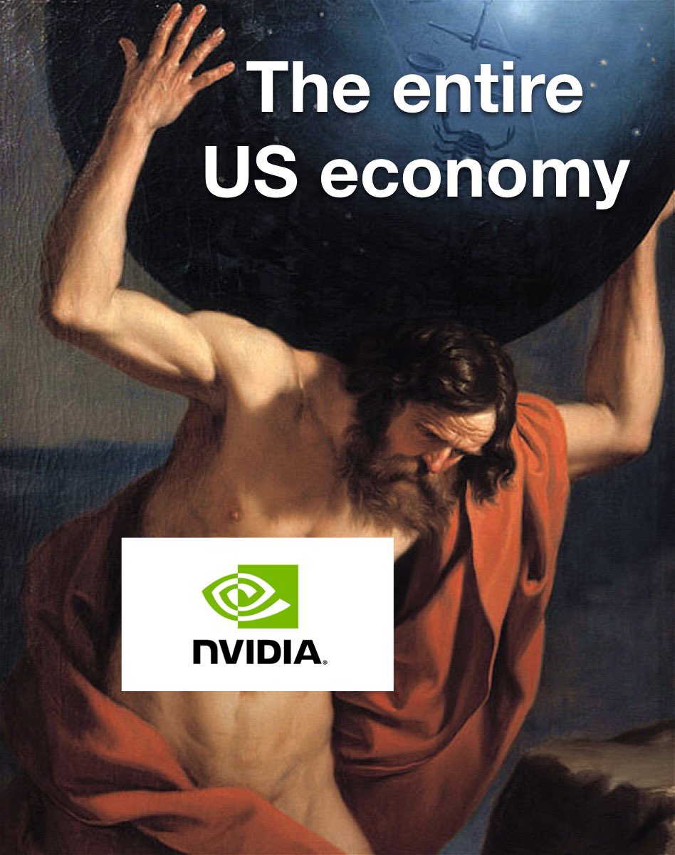 wallstreetwhal3's tweet photo. NVDA holding entire US economy like....

#Nvidia #NVDA #usdtry #USDT #USDC #USD #economy https://t.co/x9B619n5Ua