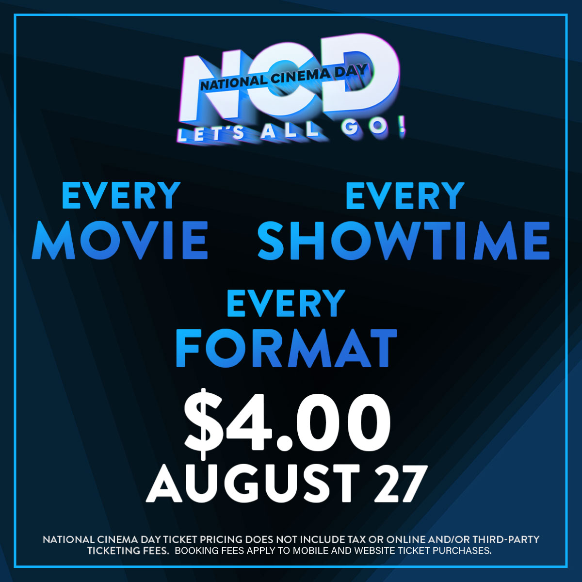 Have you heard? Sunday, 8/27 is #NationalCinemaDay.  $4* tickets every movie, every format (yes, IMAX, D-BOX &amp; MXL)...ALL DAY!  Get tickets today: metrotheatres.com &amp; on the Metropolitan mobile app!   Concession specials!

*booking fees apply for online &amp; mobile purchases