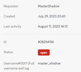 Shadows_Thought's tweet photo. Hey @Discord or @discord_support Is a month long wait normal? because we're just a few days shy of this ticket being open for a month with 0 response. https://t.co/w8yC3CTvhB