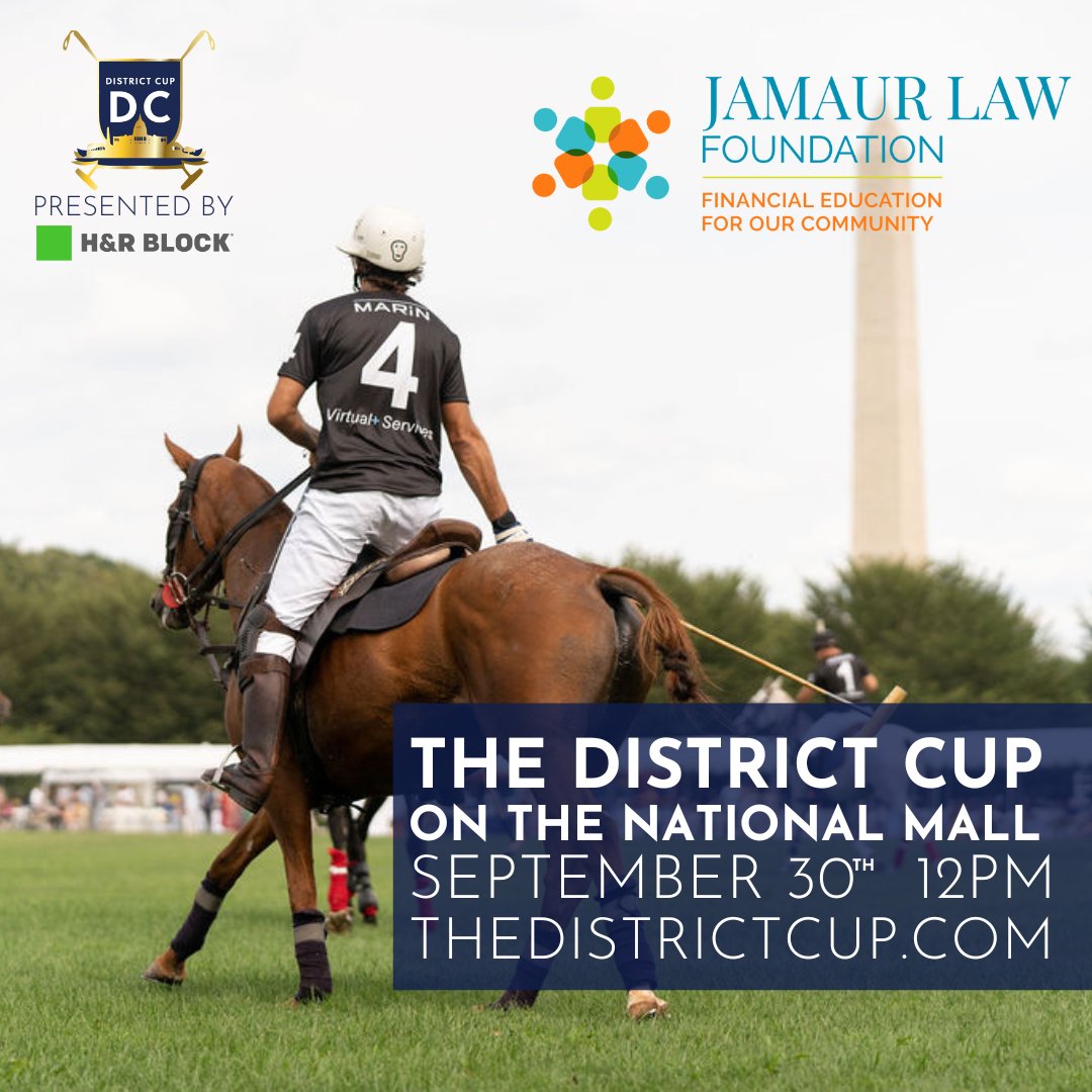 The District Cup is almost here! 🏆Mark your calendars for September 30th and get ready for a two-match tournament on the National Mall. Proceeds go towards Jamaur Law Foundation. 

📸Taylor Mickal

#PoloMatches #SupportingCauses #TheDistrictCup #TheNationalMall #DCevents