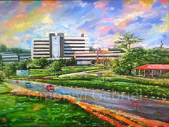Do you know this is not a snapped/ edited picture of OAU Campus,  but an artwork painted by a student of OAU ( Omoniyi Gabriel).

Great ife!  How many likes and retweets can he get for this great artwork?  #OAUTwitter #xOAU
