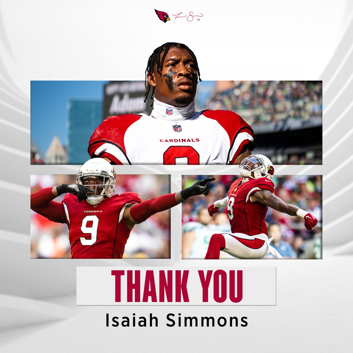 AZCardinals's tweet photo. Thank you, Isaiah. https://t.co/CC4glcAXHw