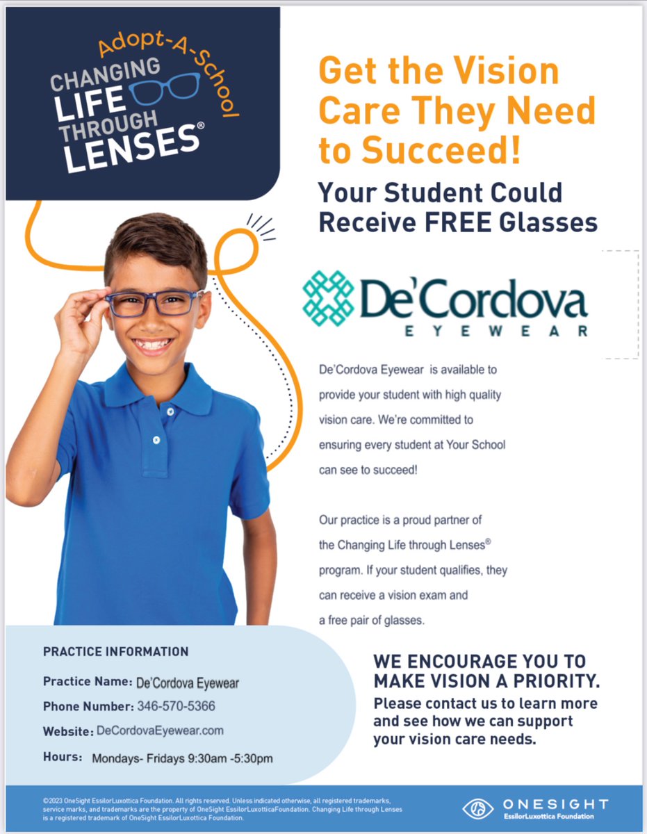 decordeyewear's tweet photo. 💁🏾‍♀️👁/👁👁👁 👓👧🏽👦🏽🧑🏻‍🦱🧒👓
One out of Four Students suffer from vision problems at school. 

We would like to help. Adopt A School allow this opportunity to partner with One Sight. https://t.co/XEabIG4md2