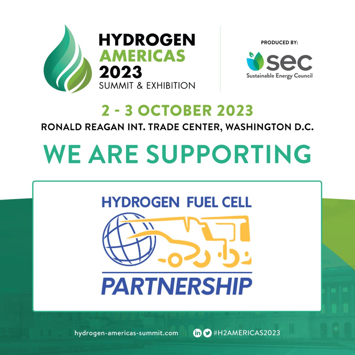 #H2Americas2023 Co-Hosted by @HydrogenFSummit&amp; <a href="/ENERGY/">U.S. Department of Energy</a> takes place on 2-3 Oct in
<a href="/ReaganITCDC/">Ronald Reagan Bldg</a> in Washington D.C.
Network and form partnerships with 3,000+ global #hydrogen and #energy experts from the hydrogen value chain across the Americas!
Register: bit.ly/44fhE7h