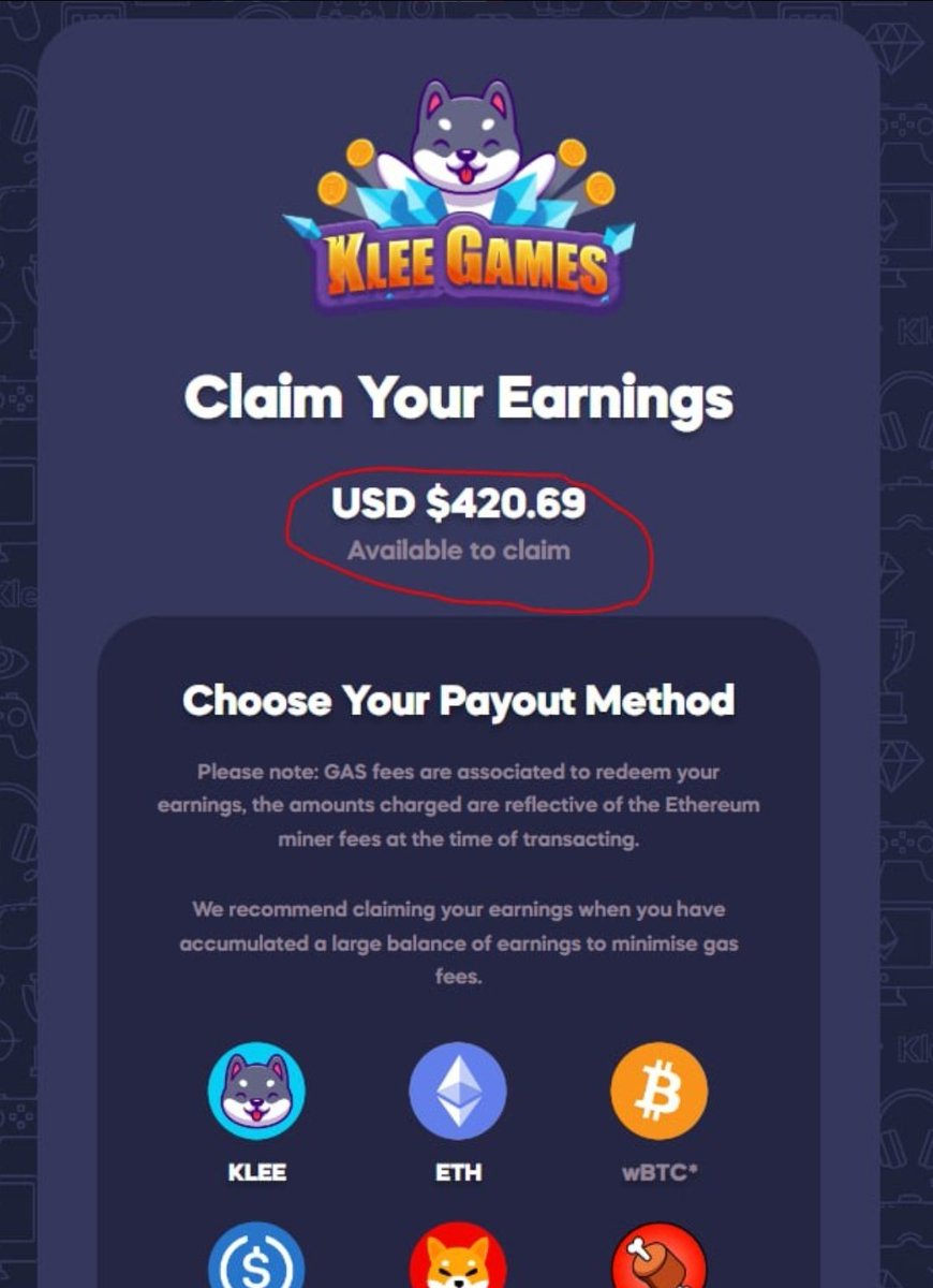 DAMADAMilliBy40's tweet image. @KleeKaiETH is a #1000XGEM 💯🎯🤑

And the best part is you can get actually get your #ROI with in 2 months..

Minimizing your &quot;Risk&quot;
Then when the scholarship program starts you can have a second form of passive income 

0xa67e9f021b9d208f7e3365b2a155e3c55b27de71

$KLEE IS A 💎