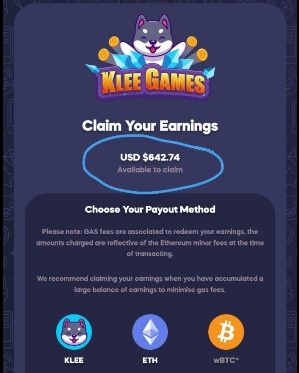 DAMADAMilliBy40's tweet image. @KleeKaiETH is a #1000XGEM 💯🎯🤑

And the best part is you can get actually get your #ROI with in 2 months..

Minimizing your &quot;Risk&quot;
Then when the scholarship program starts you can have a second form of passive income 

0xa67e9f021b9d208f7e3365b2a155e3c55b27de71

$KLEE IS A 💎