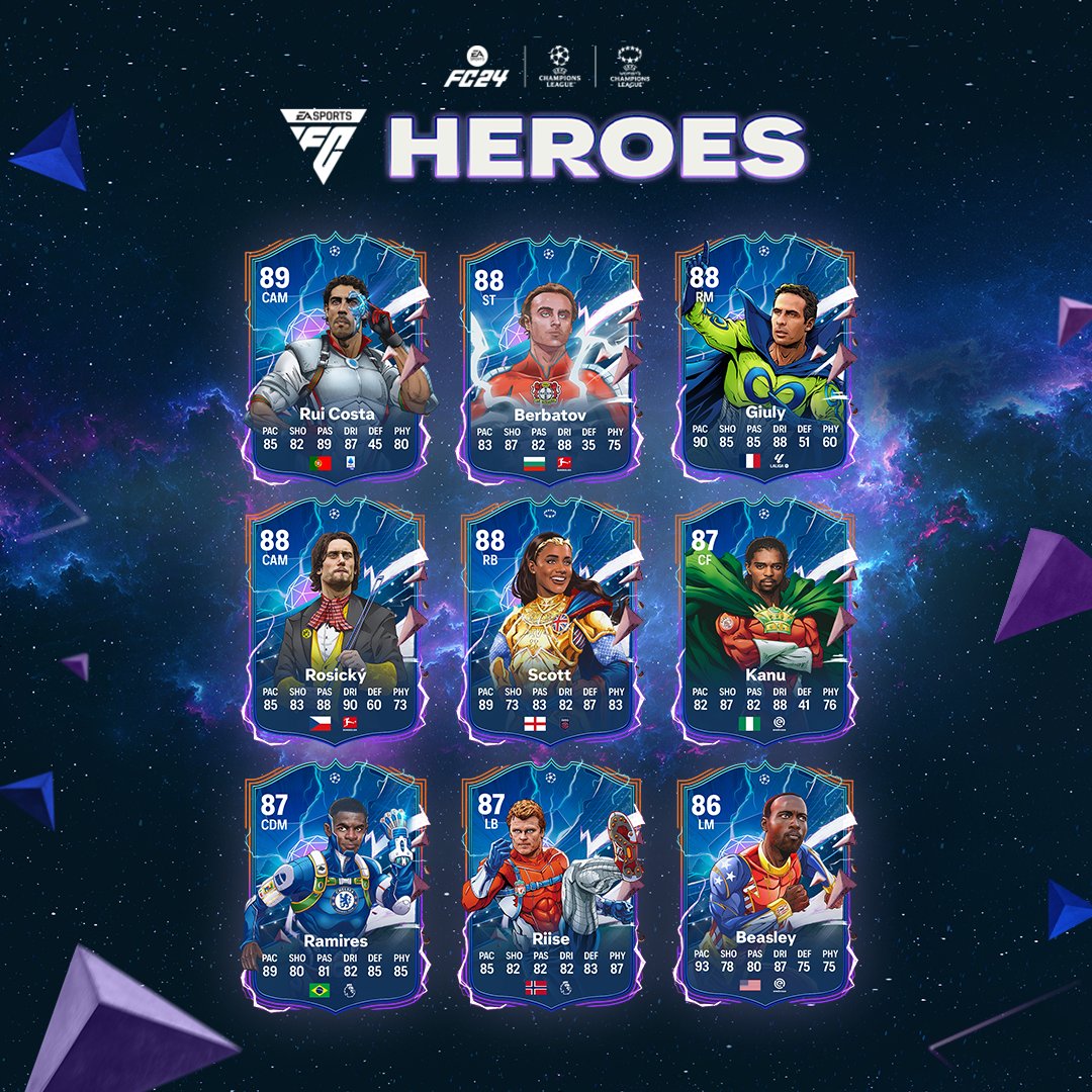 EASP0RTSFC24's tweet photo. A full squad of Heroes with the stats to match.

Today is the last chance to get your Hero in Ultimate Team when you pre-order #FC24 Ultimate Edition: https://t.co/AtEAhwGo4T https://t.co/y5VNki93SF